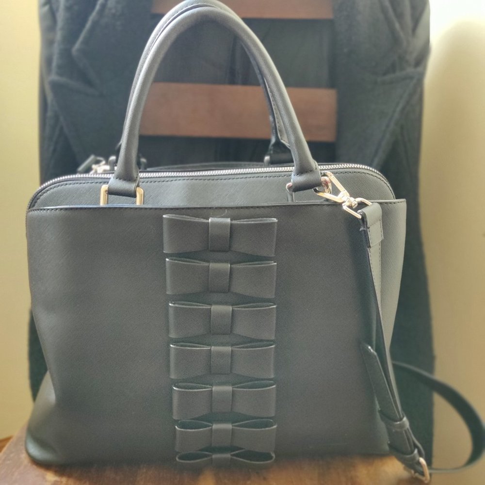 Betsey Johnson Satchel Bag Purse with Bow Detail